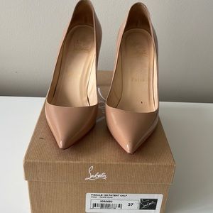 Christian Louboutin Pigalle Heels 37 Nude Patent Leather